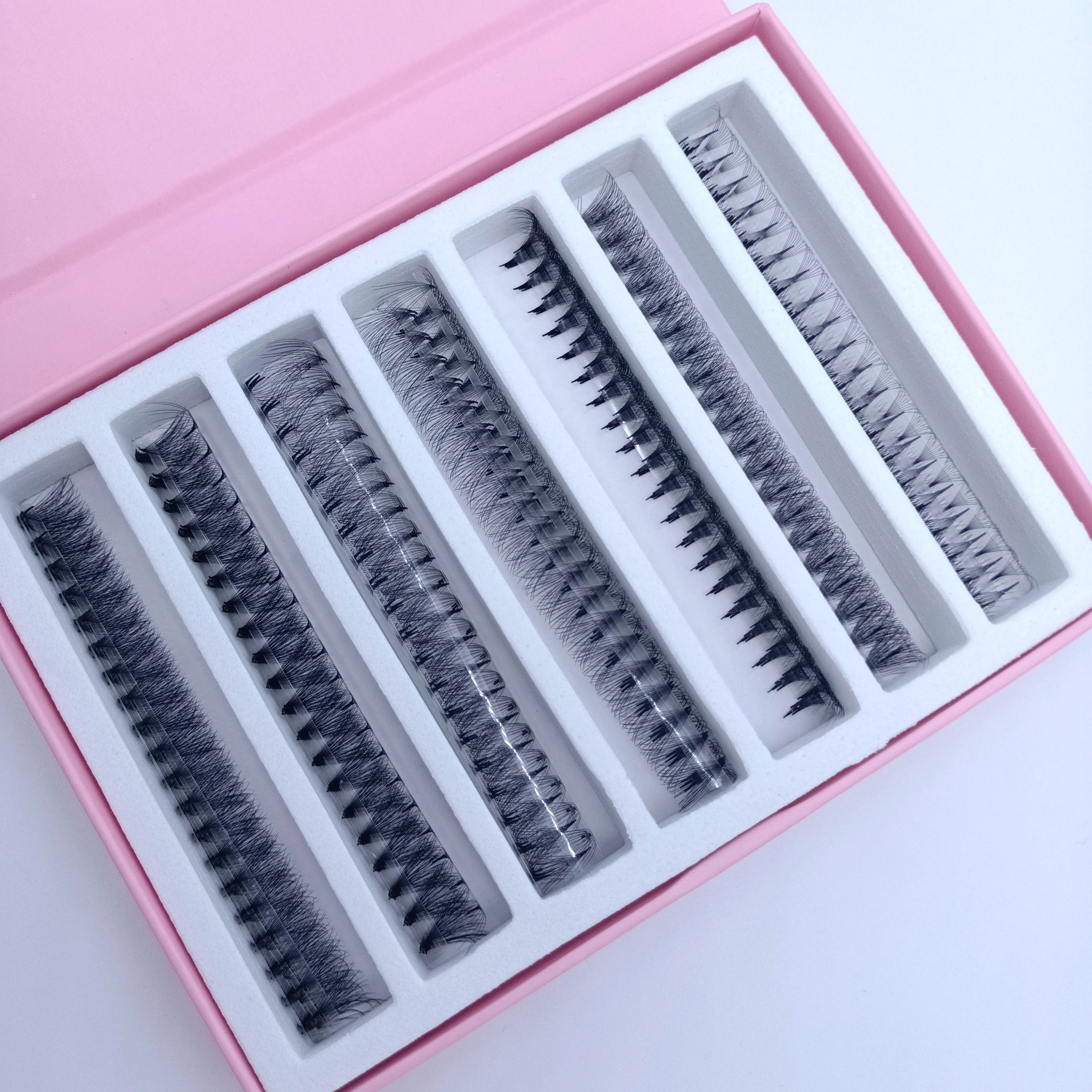 Premade Eyelash Extension Supplies Label Eyelashes Your Own Brand 5D-20D 0.05mm 1000fans with Customized Paper Box