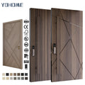 American Style Modern Design 36" X 80" Solid Walnut Natural Wood Front Entry Door Farmhouse Entry Pivot External Doors