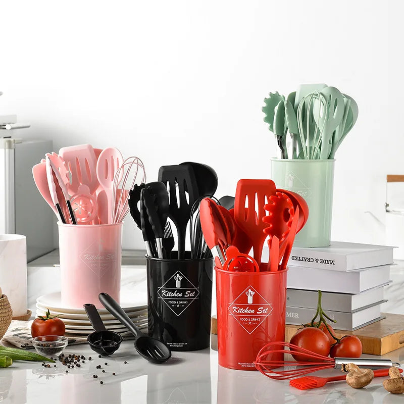 Kitchen Tool Set 10-Piece Sustainable Food-grade Non-stick Nylon & Silicone Baking Cooking Tools