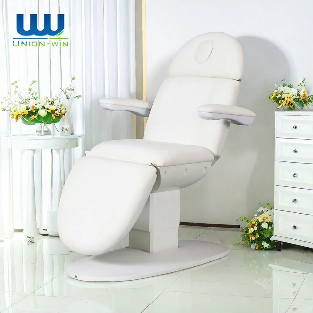 Electric Facial Bed Professional Luxury Stainless Steel Gold 3 Motors Spa Salon Bed Cosmetic Massage Table Beauty Bed
