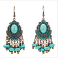 Bohemia Vintage Earrings 2021 Women  Ethnic Style Antique  Alloy  Hollow Out  Resin Flower  Dangle Earrings