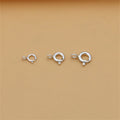 10pcs 925 Sterling Silver Round Open Spring Clasps Buckle Hooks for Bracelet Necklace DIY Accessory