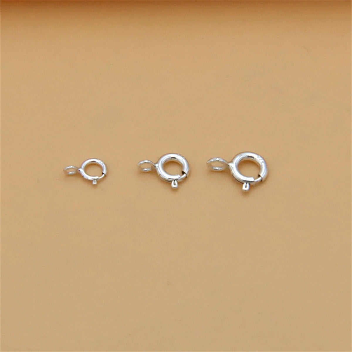 10pcs 925 Sterling Silver Round Open Spring Clasps Buckle Hooks for Bracelet Necklace DIY Accessory