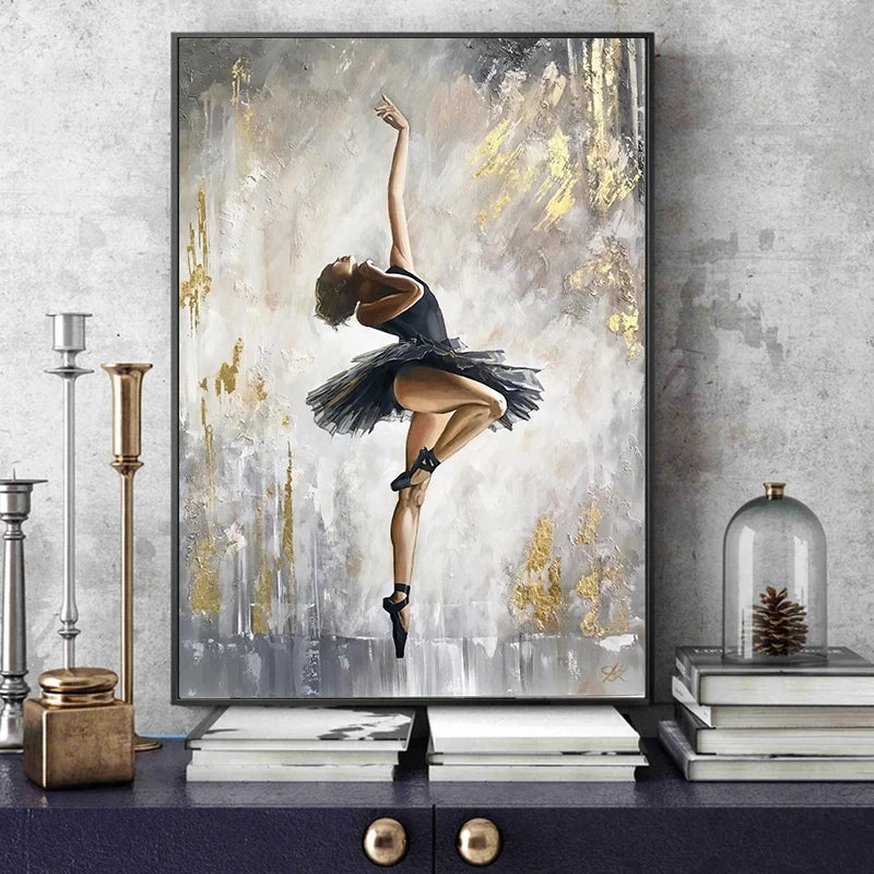 Living Room Posters and Prints Abstract Ballerina Oil Painting Living Room Oil on Canvas Crystal Porcelain Painting