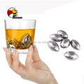 Beeman Stainless Steel 304 Bar Party Dinner Chilling Whiskey Stone Football Shape Metal Ice Cube