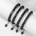 Adjustable Turquoise Customize Beaded Bracelet Vintage Wooden Tiger Eye Stone Beads Rope Bracelet for Men