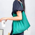 Colorful Knitting Pleated Bags Drawstring Shopping Bags Girls Causal Weave Shoulder Bag Korean Japanese Chic Small Handbag