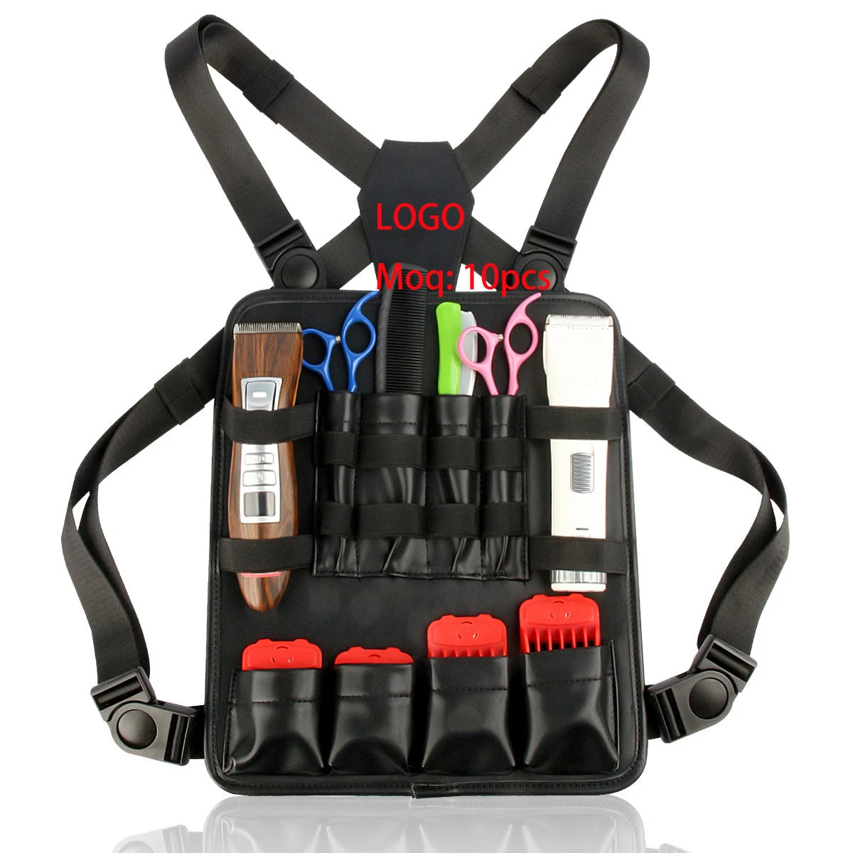 Hot Selling Black Utility Polyester Custom Logo Large Capacity Men's Portable Barber Chest Bag Custom Logo