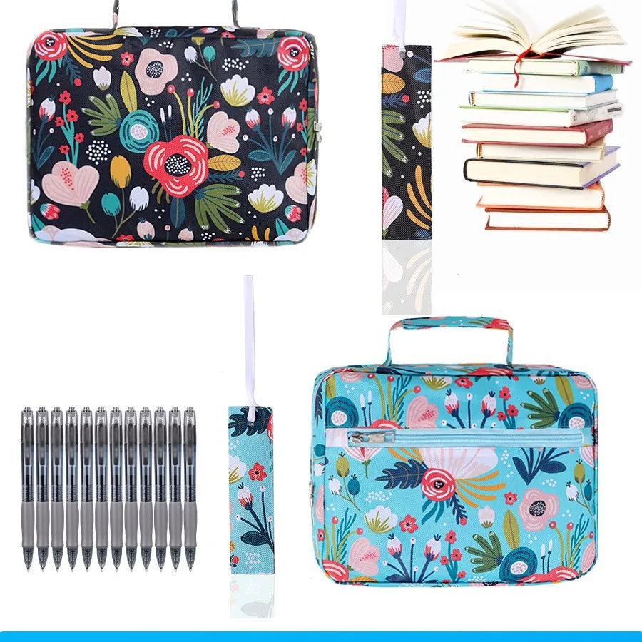 Fashion Notebook Storage Bag Oxford Material Zipper Closure Handbag Cosmetics Subdivision Package Book Protector Bag