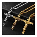 HOVANCI Fashion Jewelry Pendent Necklaces for Men Easter Crucifix Jesus Christ Cross Pendant Necklace for Men Women