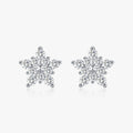 925 Sterling Silver Exquisite High-end Moissanite Snowflake Stud Earrings for Women Party Fine Jewelry Accessories