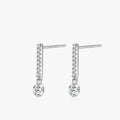 Ailmay 100% 925 Sterling Silver Fashion Shiny Swing CZ Drop Ear Charm Earrings for Women Wedding Engagement Statement Jewelry