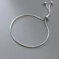 925 Sterling Silver Simple Snake Chain Adjustable Bracelets Minimalist Fine Jewelry for Women