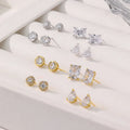 Fashion Jewelry Earrings Gold Plated Zircon Women 925 Sterling Silver Water Drop Stud Earrings for Women