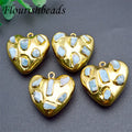 Wholesale Natural Gemstone Stones Big Size Heart Charm Pendant for DIY Woman Jewelry Necklace Making