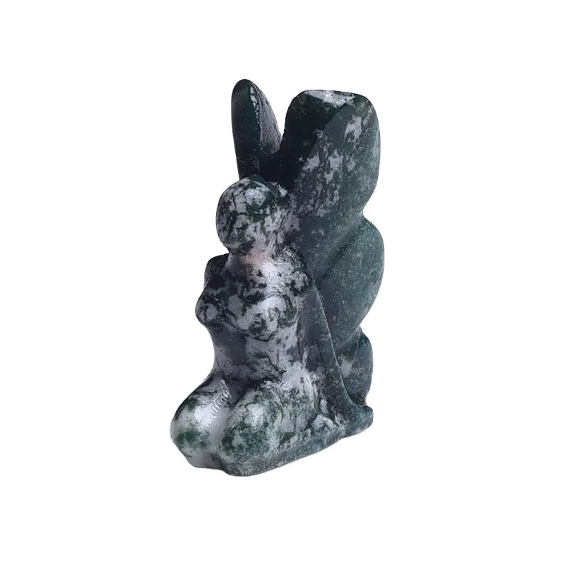DIY DIY Natural Quartz Crystal Crafts Healing Stones Moss Agate Butterfly Fairy Statue for Angel Stone Decor
