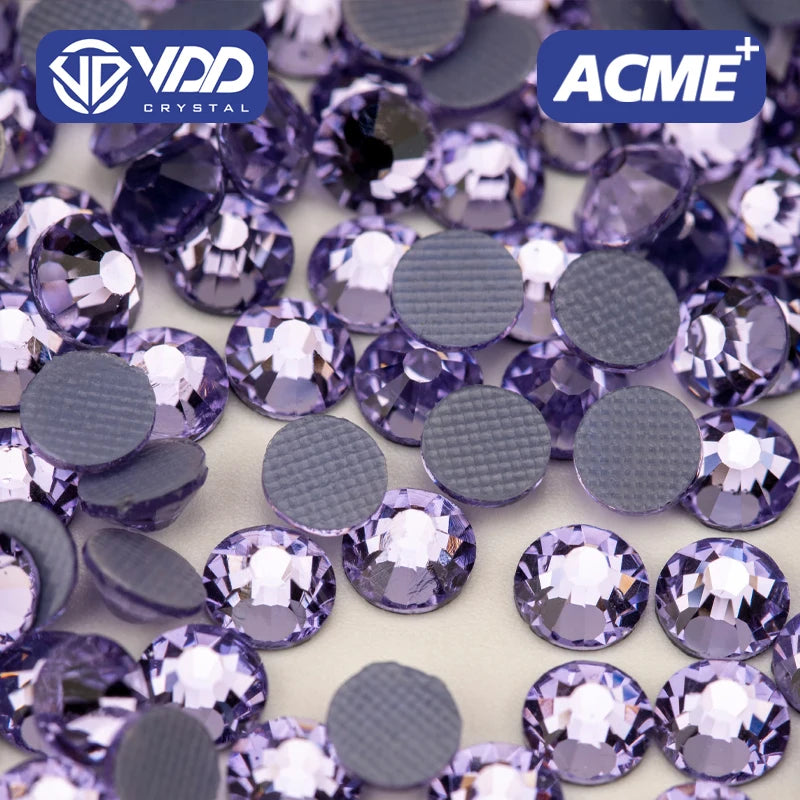 VDD 034 Violet ACME Top Quality Hot-Fix Glass Rhinestones Crystal Flatback Stones for Garment Decoration Wedding Dress