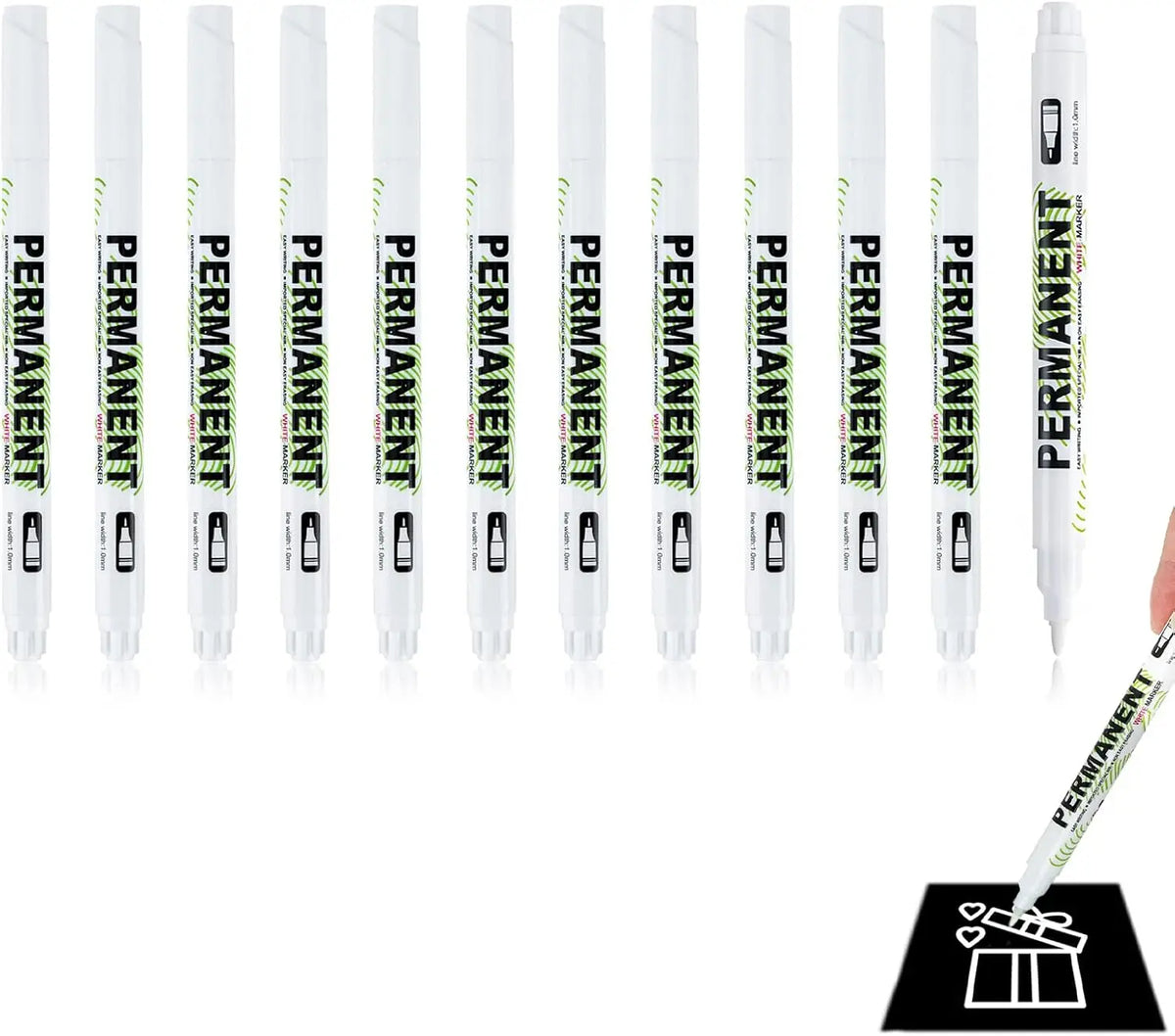 Fast Drying Waterproof Permanent Marker Pen Color Plastic Single Headed White Promotion / Business / School / Office / Etc Paper MegaBDM