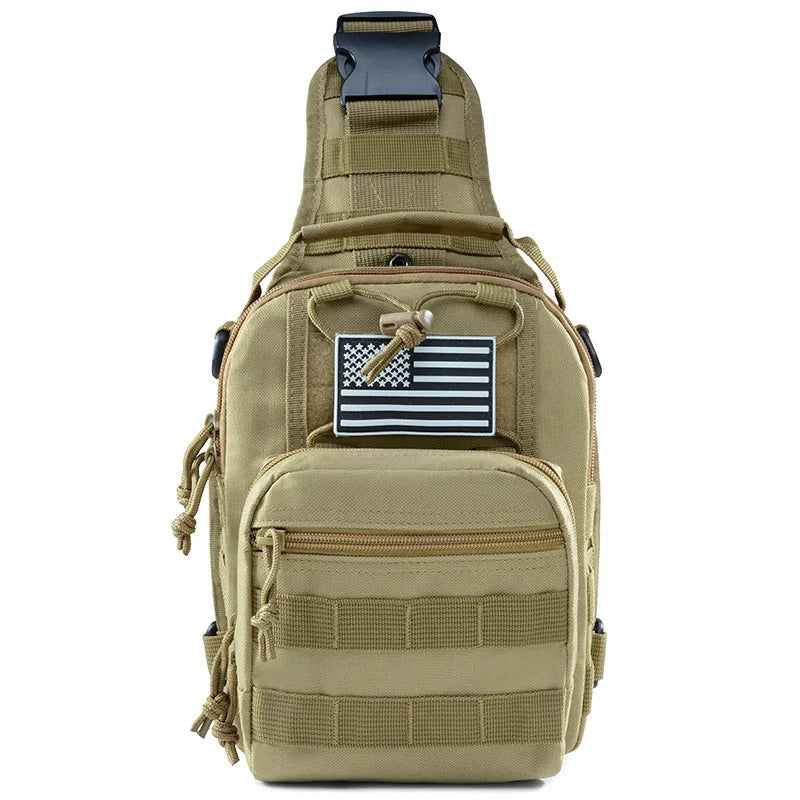 Unisex Waterproof Polyester Tactical Crossbody Sports Bag Oxford Cloth Camouflage Design for Men/Women's Fitness Shoulder Chest