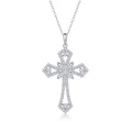 Newest Design 925 Sterling Silver Moissanite Diamond Full Paved Cross Pendant Necklace