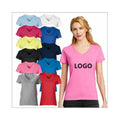 High Quality 100% Cotton 180gsm 19 Colors Men Women Unisex Custom Blank Casual T Shirt Women's T-shirt V-neck T Shirts