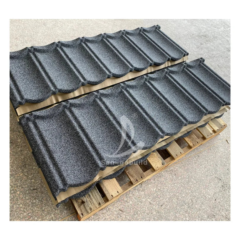 2025 Waterproof Anti-Algae Colorful Roman Stone Coated Steel Roofing Tile China Houses Building Materials