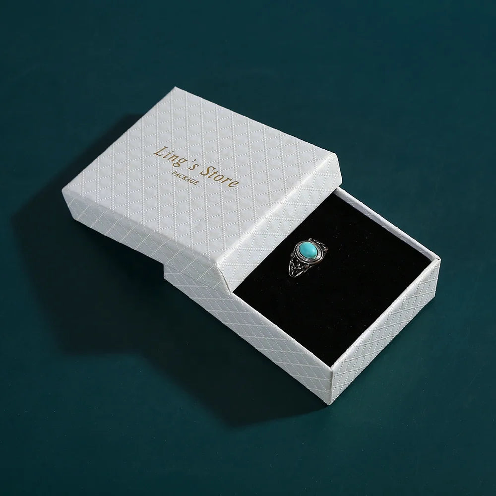 Luxury Custom 7*9*3cm White Veined Bracelet & Ring Packaging Box for Gift Jewelry Boxes