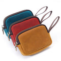 Wholesale Hot Sale Custom Logo Cowhide Leather Coin Purse Crazy Horse Genuine Leather Mini Card Holder Wallet Zipper Pouch