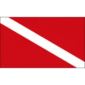 Ready to Ship 100% Polyester 3x5ft Stock Red and White Diver Down Warning Underwater Scuba Dive Diving Flag