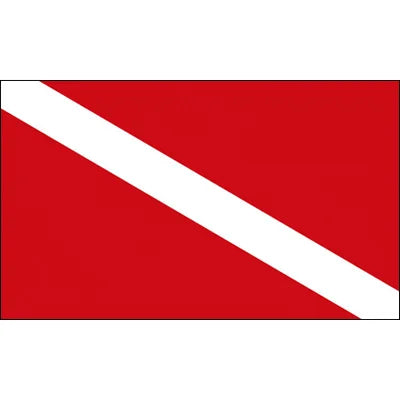Ready to Ship 100% Polyester 3x5ft Stock Red and White Diver Down Warning Underwater Scuba Dive Diving Flag