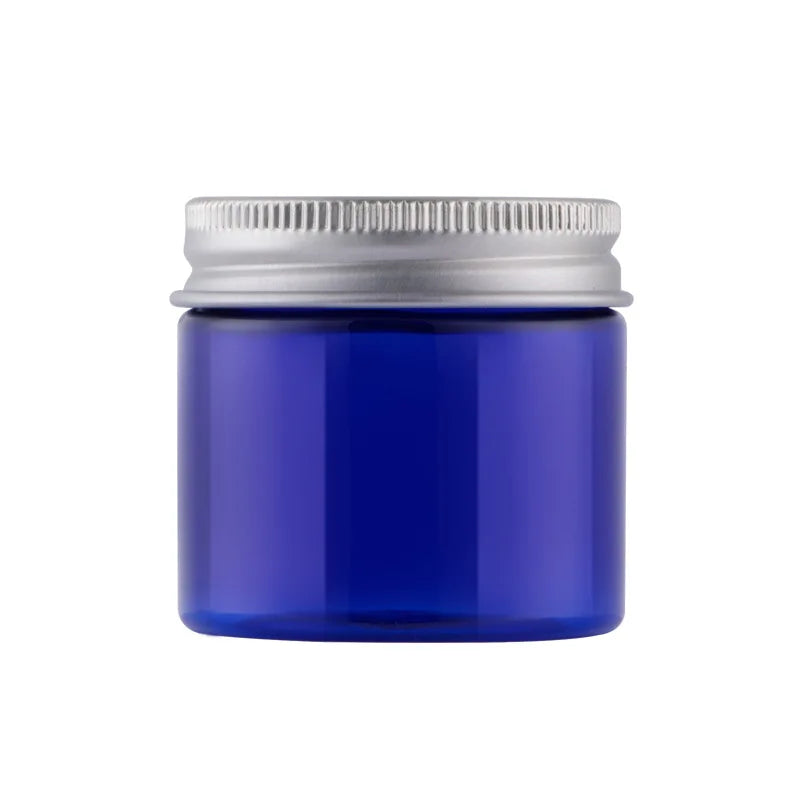 Wholesale 50g 80g Plastic Jar Metal Lid Round Cosmetic Jars Plastic Jars with Aluminum Cap
