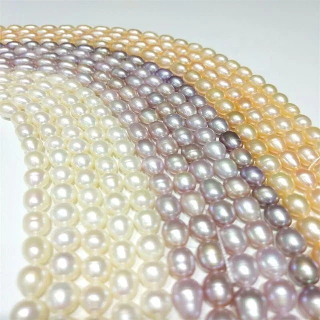 9-10mm AA Grade Natural Freshwater Rice Shape Pearl Loose Wholesale Pearls