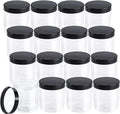 Wide Mouth 250ml 8oz Plastic Jar with Black Lid Transparent Plastic Slime Container Plastic Circular Storage Jar Container
