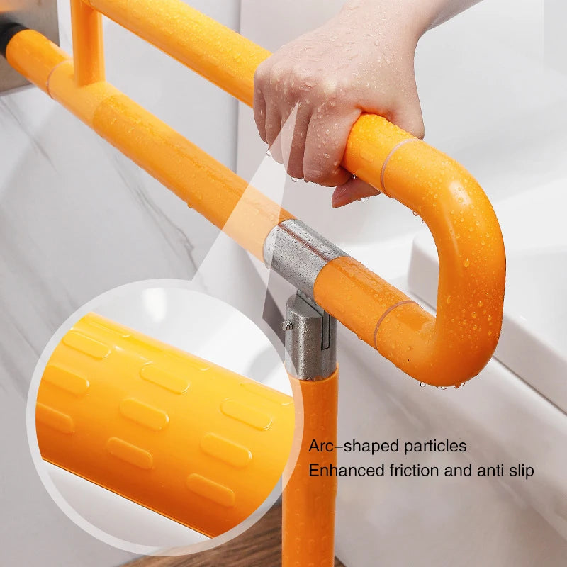JAYA Bathroom Bedroom Home ABS and Stainless Steel Bar Toilet Handle for Disabled Fold Handrail Design Grab Rail