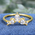 OL0933 Custom Pear 4x6mm Stone Real Gold Jewelry B2B Factory Price Waterproof Cubic Zirconia Jewellery 18K Gold Ring Jewelry