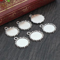 12mm Inner Size Bronze Black Silver Plated Cabochon Base Cameo Blank Base Setting Charms Pendant DIY Jewelry Accessories