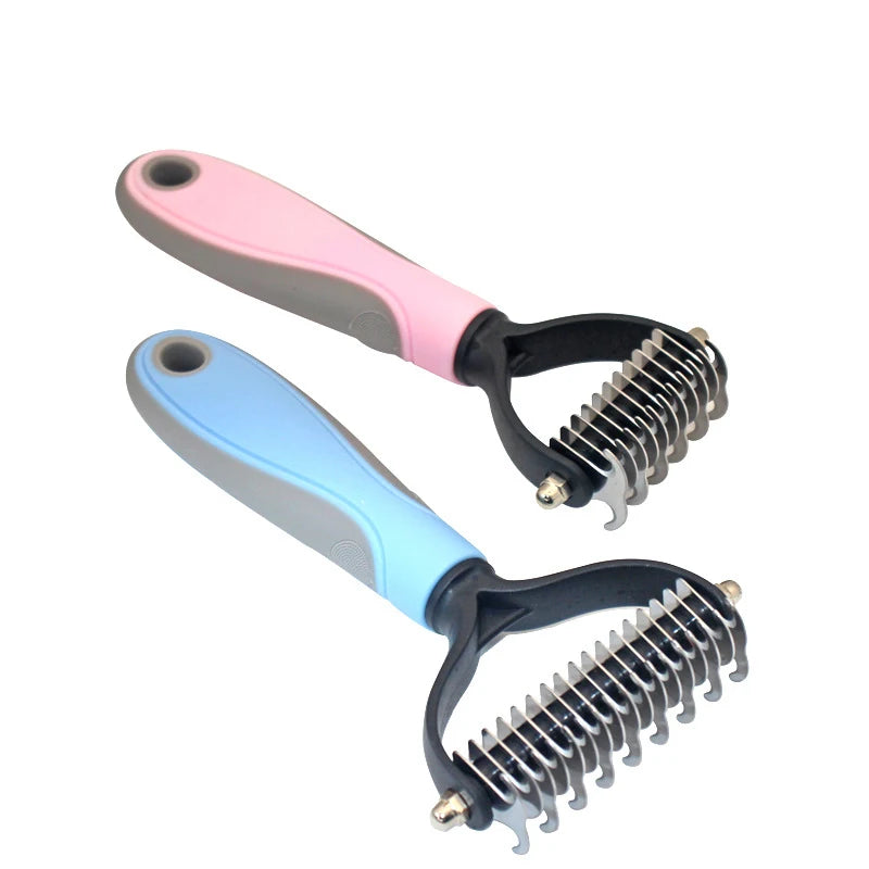 Kingtale Pet Hair Brush Comb Double-Sided Undercoat Rake Pet Deshedding Brush Harrow Comb for Dog and Cat