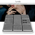 Sundo Custom Grey Jewelry Packaging Ring Bracelet Earring Metal Suede Leather Shop Store Stackable Luxury Jewelry Display Tray