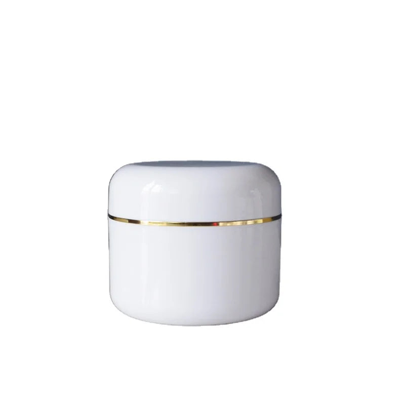 Custom Empty Plastic Jar for Hair Conditioner 30ml 50ml 100ml 1oz 2oz 4oz Luxury Body Face Cream Container with Gold Line