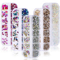 Crystal AB White Rainbow Nail Art Mix Shape Fancy Shaped in Box Flat Bottom Glass Nail Rhinestone Art Decoration Rhinestone