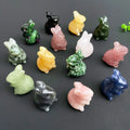 Wholesale Ruby in Zoisite Quartz Crystal Strawberry Quartz Rabbit Carving for Decoration