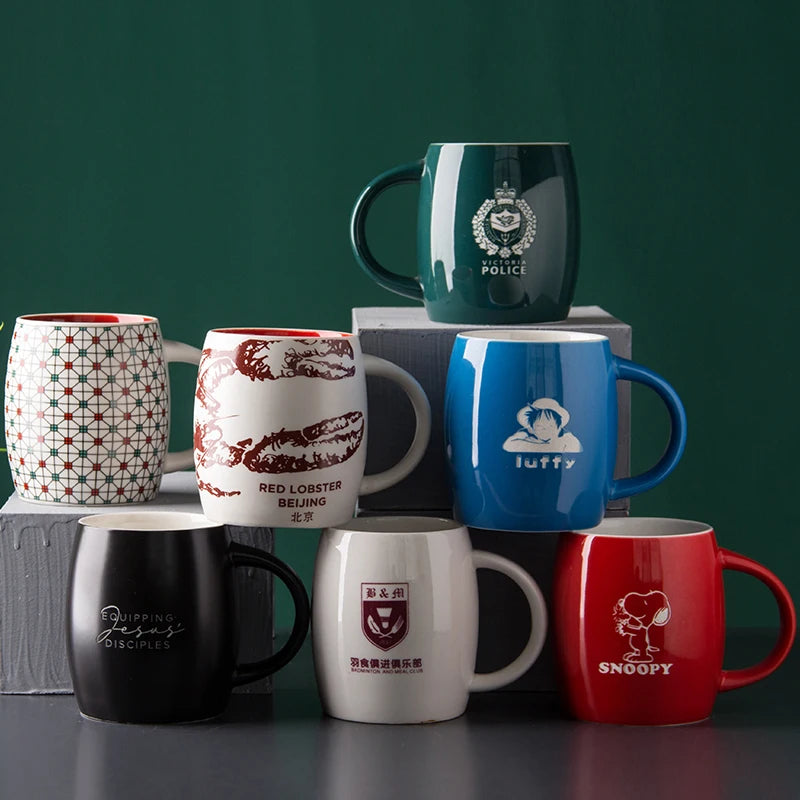 Creative Coffee Mug  logo Ceramic Cups with Cover Custom Coffee Cup Cheap Gift Mugs Manufacturers Wholesale
