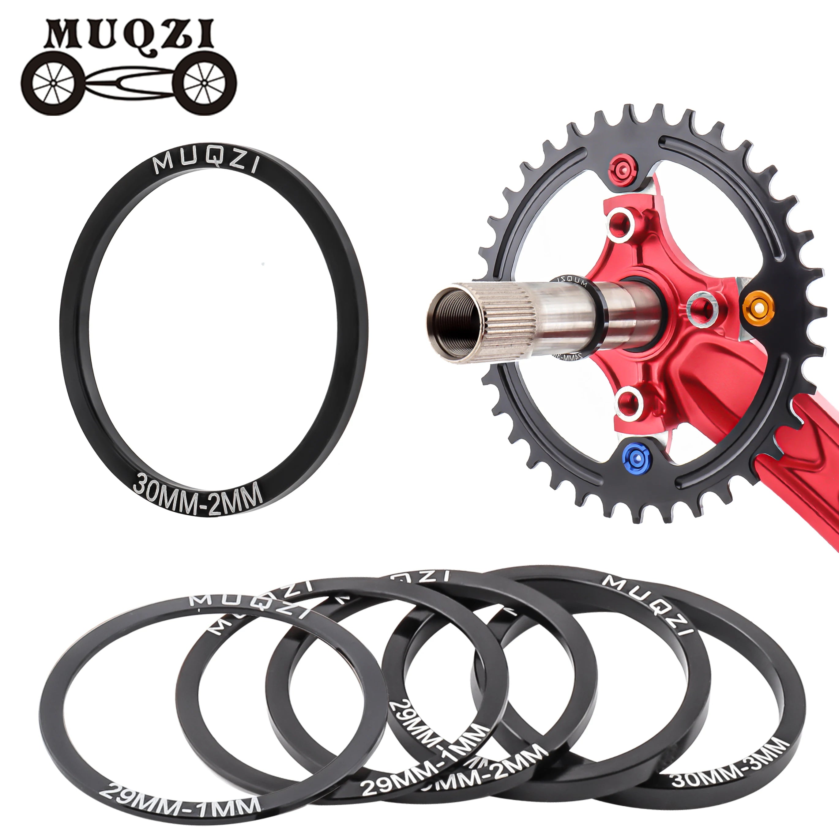 MUQZI Crankset Washer BB30 BB86 BB91 BB92 PF30 MTB Road Bike Crank Washer 24 29 30MM Aluminum Alloy Crank Spacer