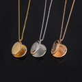 Custom Laser Lettering Stainless Steel DIY Round Picture Frame Photo Locket Pendant Necklace Personalized Jewelry Girlfriend