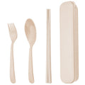 Removable Split Design Spoon Fork Knife and Chopsticks Travel Foldable Portable Pocket Size Tableware Set with Box