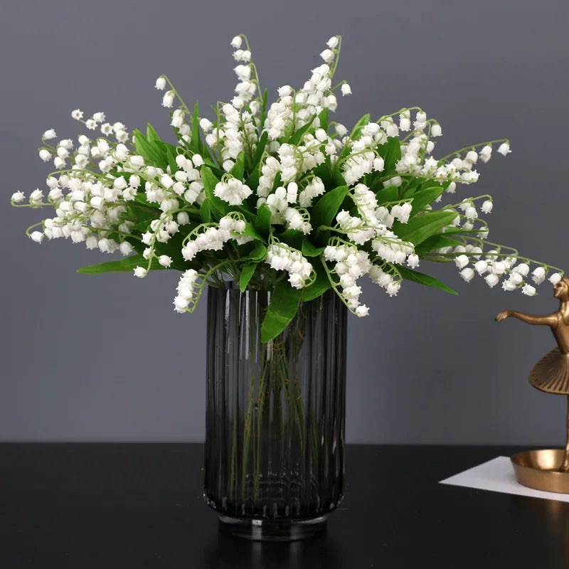 YOPIN-927 Plastic Convallaria Majalis Artificial Lily of the Valley for Flower Bouquet