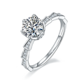 New Style Round Brilliant Cut 1ct D VVS Moissanite Wedding Ring 925 Sterling Silver Engagement Rings