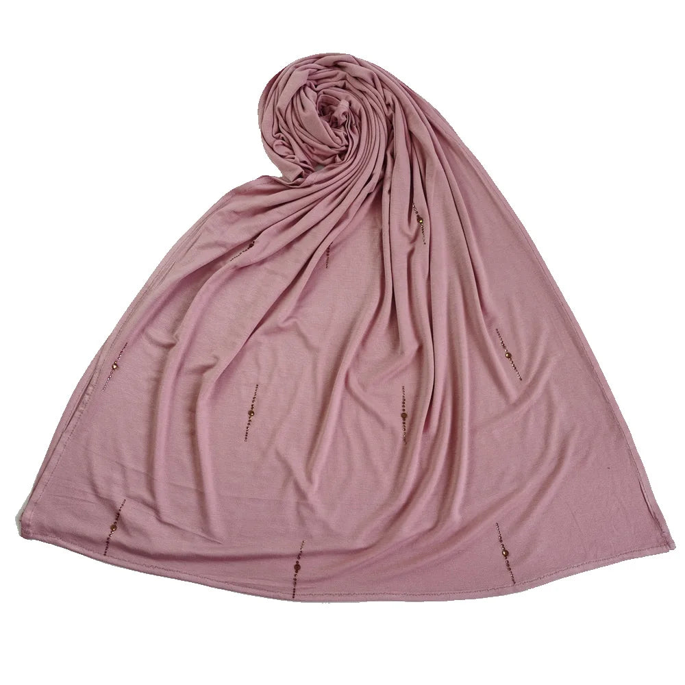 Hot Sale Custom Logo Muslim Women Fancy Jersey Cotton Hijab Scarf Shawls All-season MIX Colors