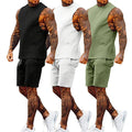 Printed Breathable Tracksuit Set Custom Sweatsuit Private Label Track Sweat Suits 2-Piece Men Summer Shorts Elastic Waist