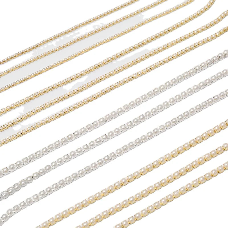 Diy Garment Accessories Jewelry Findings Dress Bag Shoes Headwear Bracelet Necklace Making Gold Silver Brass Claw Pearl Chains